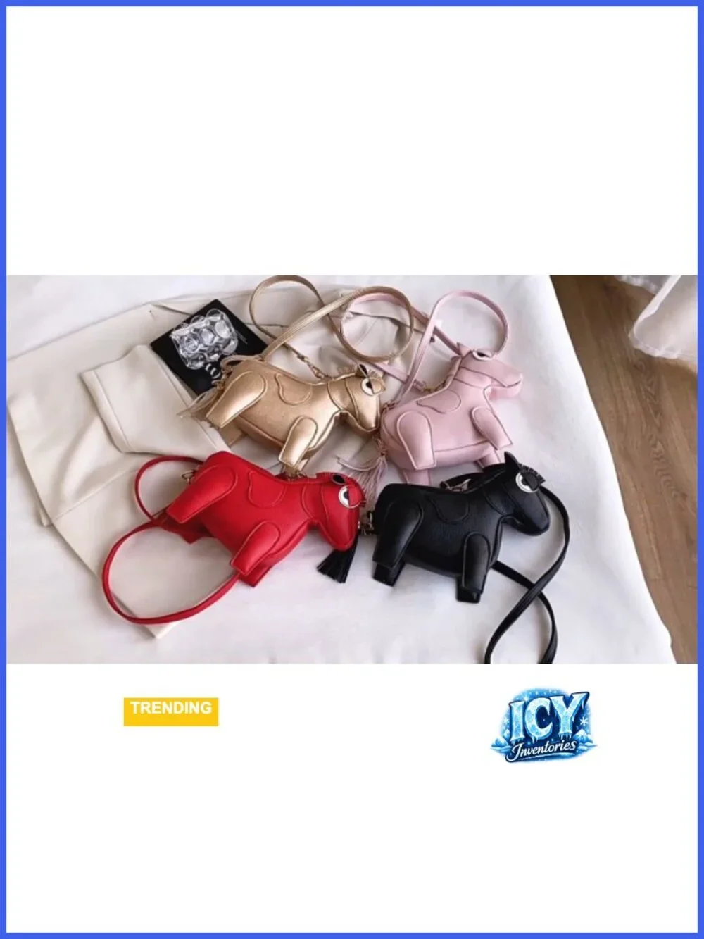 Women Horse Shape Crossbody Bag PU Leather Waterproof Adjustable Strap